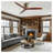 52 Inch American Farmhouse Rustic Solid Wood Low Profile Flush Mount Ceiling Fan without Light - Bronze