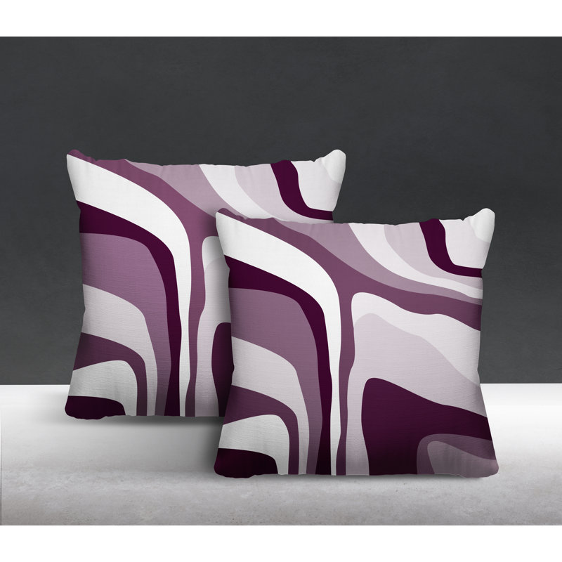 Coussin décoratif carré intérieur / extérieur Clickett, L 17 po x H 17 po, Mauve