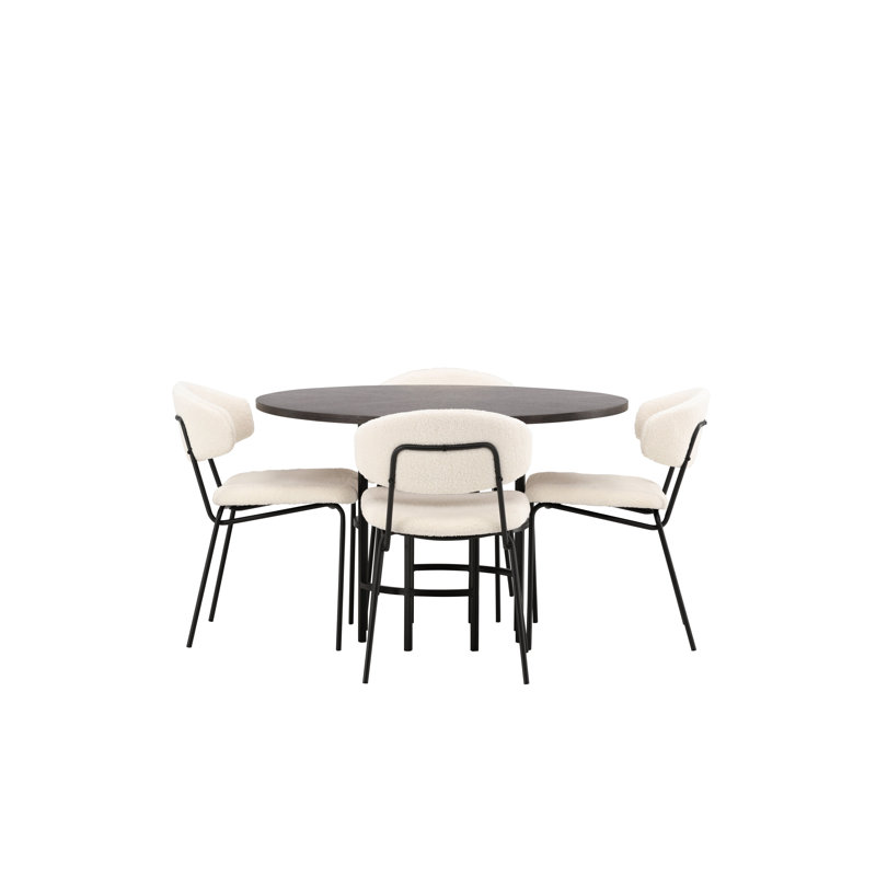 Burdick 4 - Person Dining Set, Brown