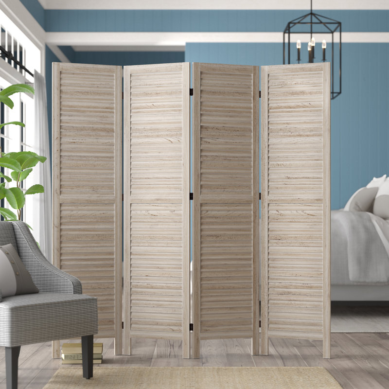 Eversyn 67'' W x 71'' H 4 - Panel Folding Room Divider, Natural