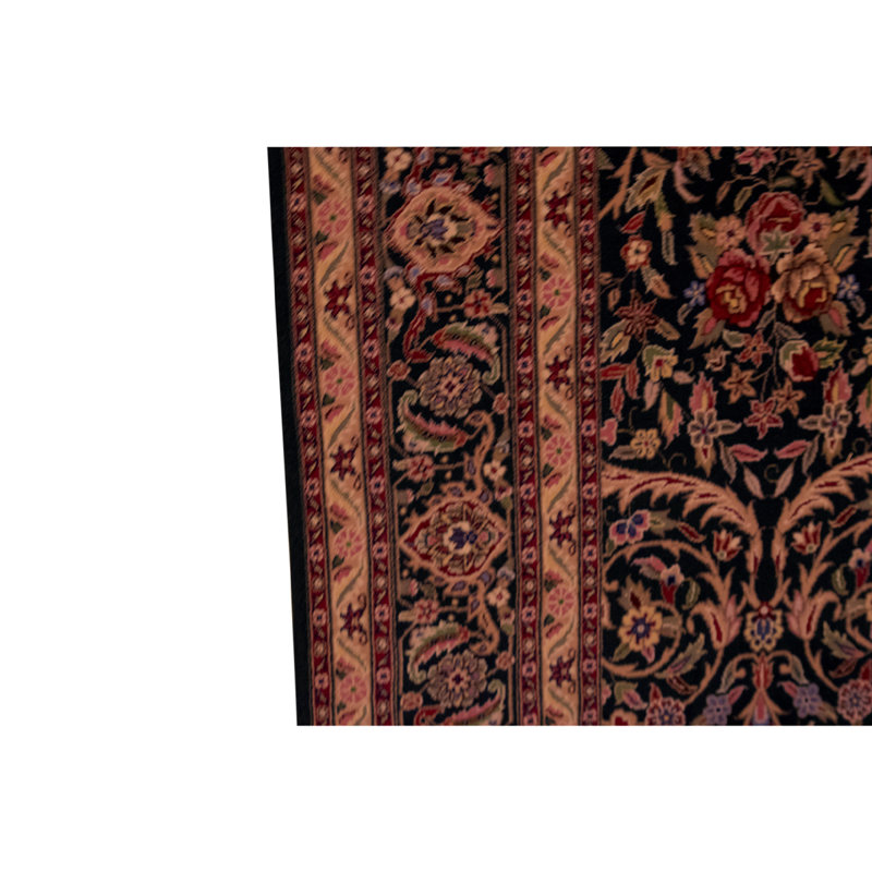 Tapis unique en laine noué à la main de 6 pi x 9 pi rouge / noir / rouge