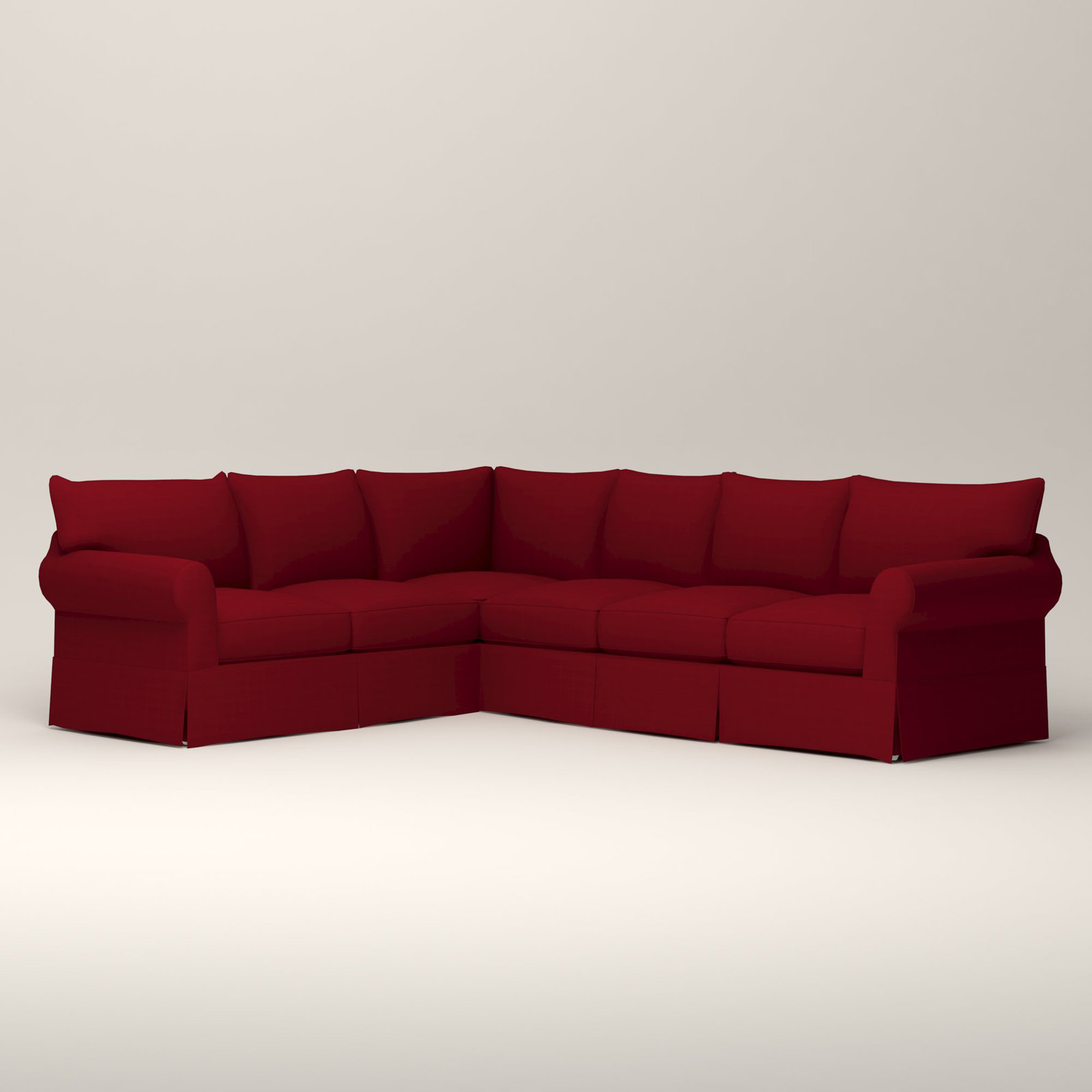 Amari Slipcovered L-Sectional, Left Hand Facing, Bella Ruby Performance Velvet