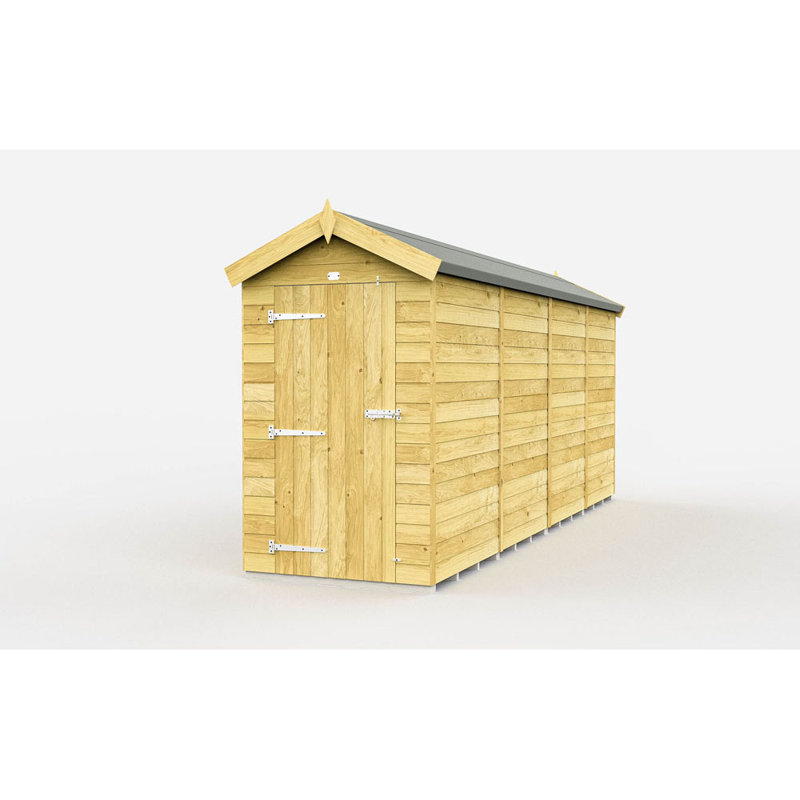 4ft x 15ft Apex Shed - Single Door without Windows