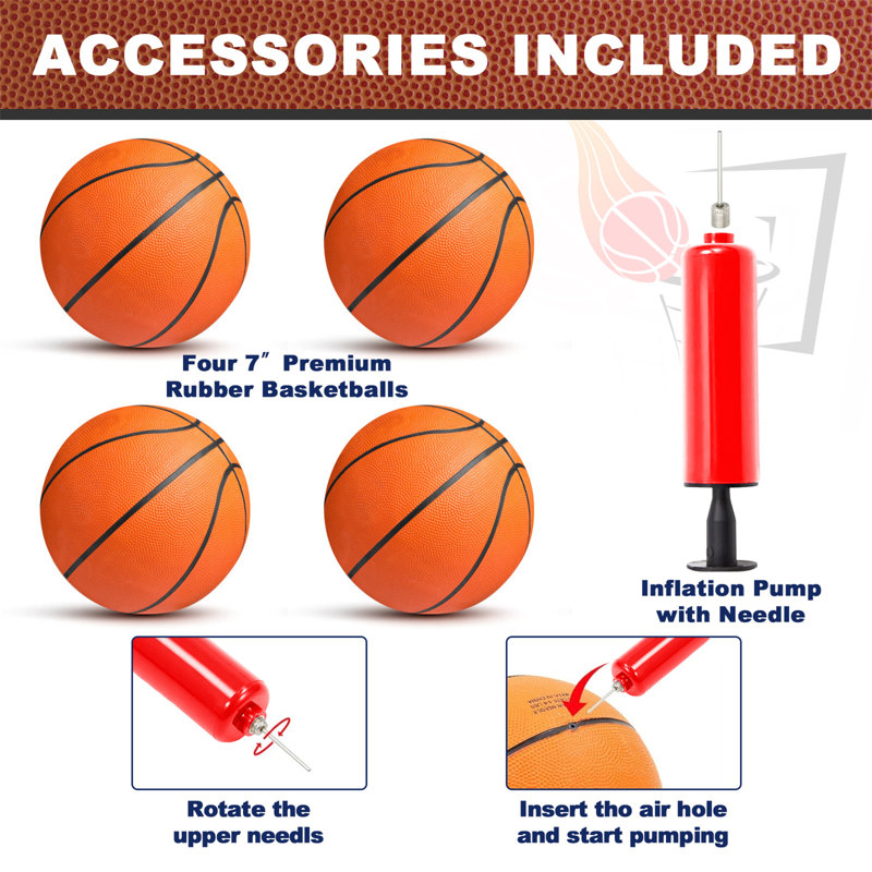 RayChee Foldable Basketball Arcade Game with 4 Balls and LED Scoring System