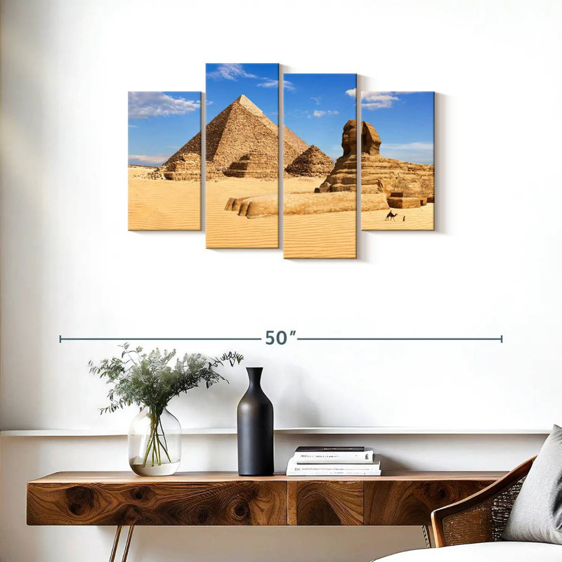 Sphinx And Great Pyramid Of Giza, 22" H x 36" W