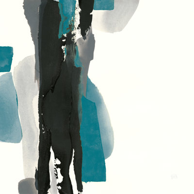 Black And Teal II - Wrapped Canvas Painting