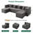 129 in Modern Minimalist L-shaped Modular Sectional Sofa with 2 Ottomans, Deep Seat, No Assembly Required-2054955084