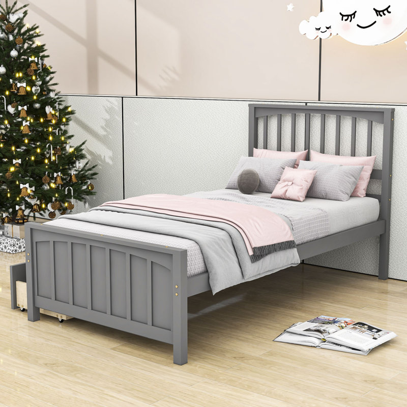Caserta Kids Twin with Drawers, Gray