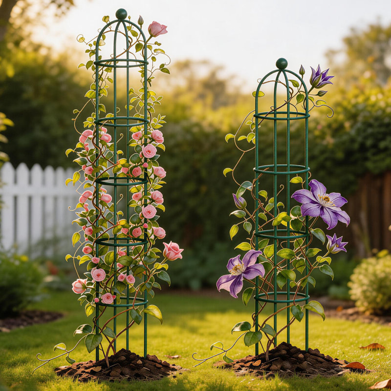 Treillis de jardin rond en métal, 6,4 pi