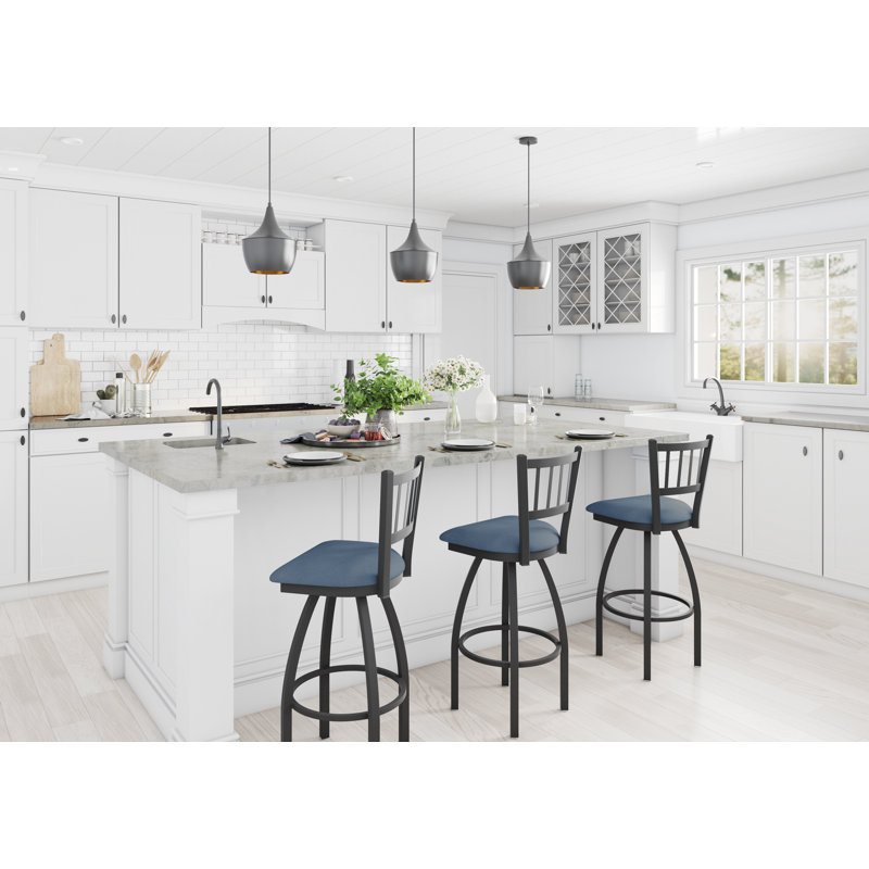 810 Contessa Swivel Stool, Vinyl-Rein Bay, Black Wrinkle, Extra Tall (36" Seat Height)