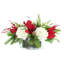 Arrangement floral des Fêtes avec hortensias, conifère et baies