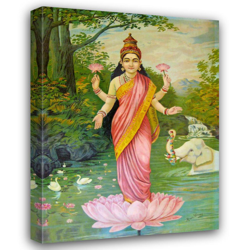 Lakshmi, la déesse de la richesse, H 38 po x l 28 po