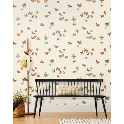 Papillons Papier peint | Peler et coller / rouleau P&S - 27 po x 18 pi