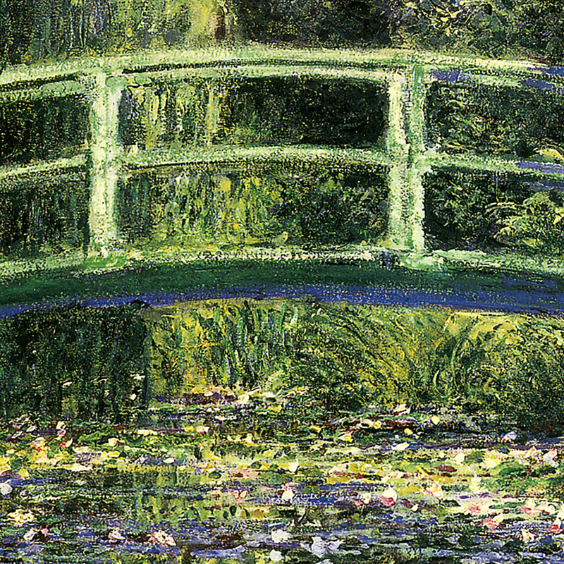 Bridge over a Pond of Water Lilies, 1899 by Claude Monet - Picture Frame Print on Canvas, 47.25" H x 48.25" W x 1.875" D