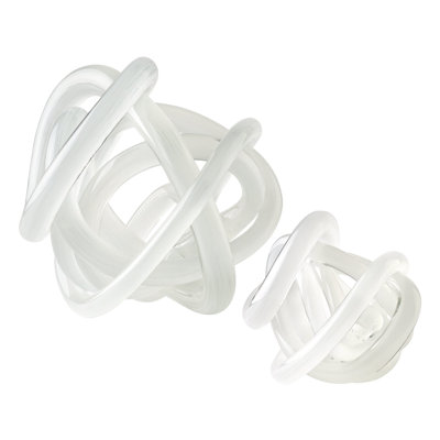 Blue Glass Knot Coastal Abstract Tabletop Decor, Set of 2