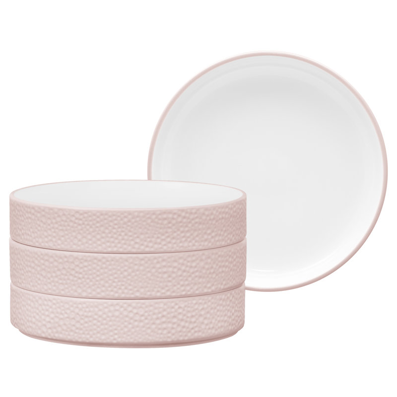 Noritake Colortex Stone Stax Deep Plates, 7 1/2", 12 Oz., Blush