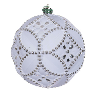 Etch Antique White Brush Ornament Set.