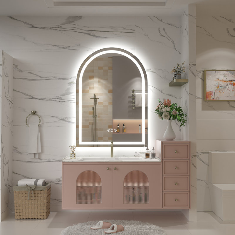 Miroir de salle de bain / de salle de bain en verre trempé anti-buée à DEL certifié UL - Basics by Wayfair ™, 42 po x 30 po