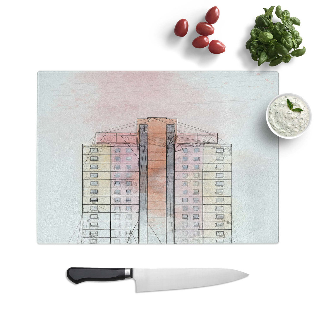 Tempered Glass Sketching the Architecture Vol.23 Chopping Board