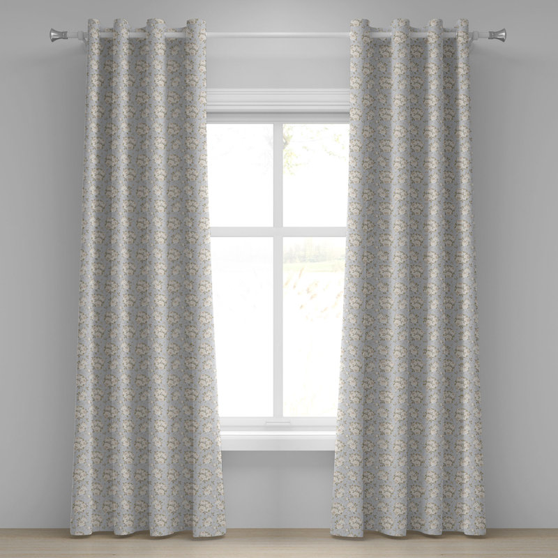 Rideau à œillets décoratif à 2 panneaux Latitude Run®, 50 po x 84 po, vert réséda, bleu, gris, L 50 po x L 84 po