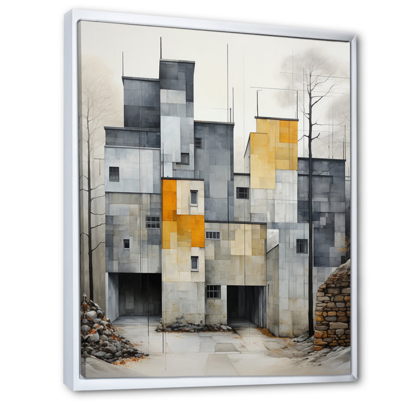 «Winter Warehouse Palette I», reproduction sur toile, H 32 po x l 24 po x P 1 po, Cadre flottant blanc