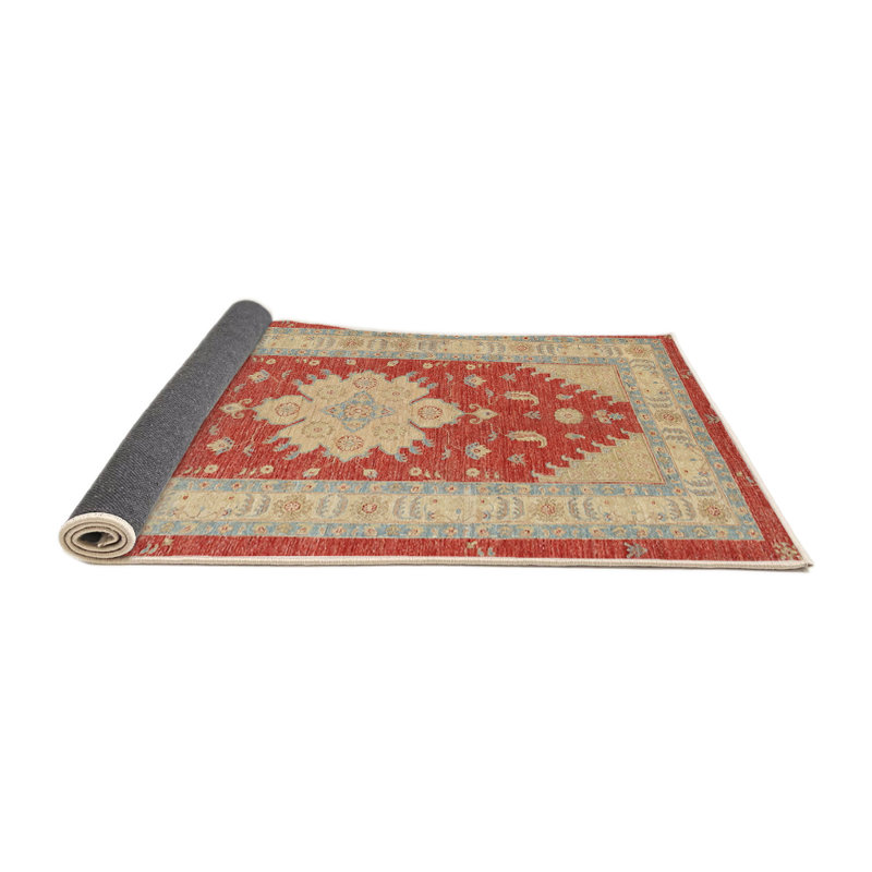 Tapis orange/bleu clair/brun clair traditionnel, Rond 3 pi