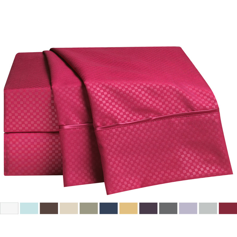 Striped Sheet Set, Full, Burgundy Red