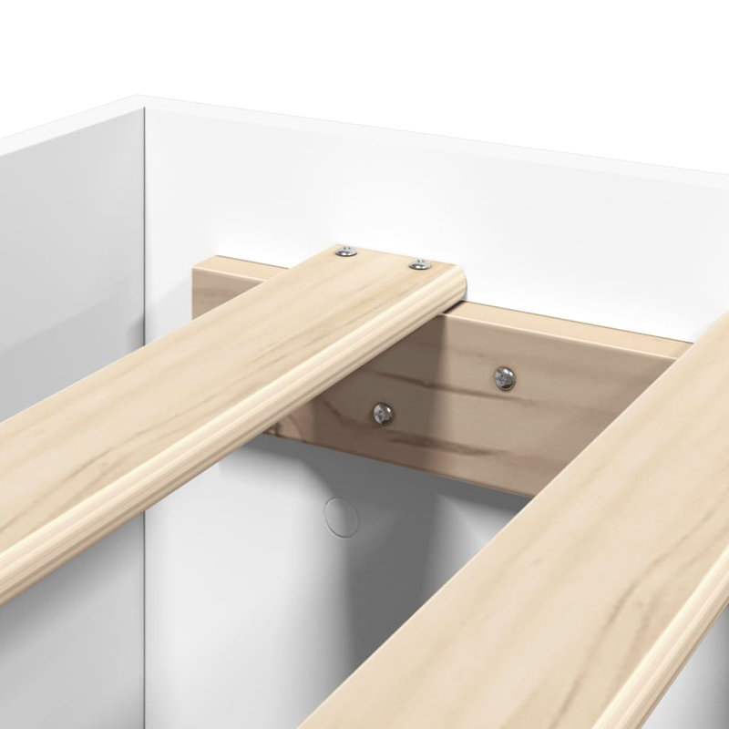 Vidaxl Bed Frame Without Mattress Engineered Wood, 200 x 200 cm, White