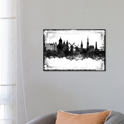 London England Skyline Green by Michael Tompsett - Floater Frame Gallery-Wrapped Canvas Giclée on Canvas