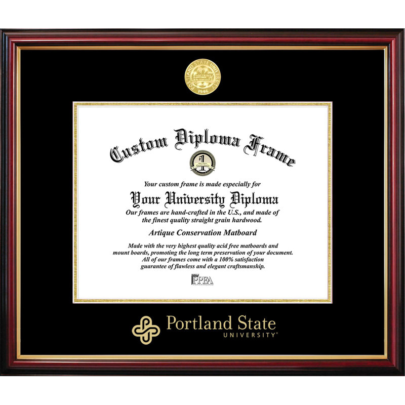 Cadre de petit diplôme de l'Université Portland State, L 10 po x H 8 po, NCAA Portland