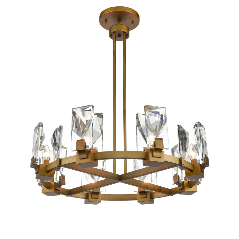 Lustre unique en forme de roue de chariot à 8 lumières Rohoman