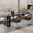 Black Rectangular Solid Wood + Acrylic + Iron desk-1550858710