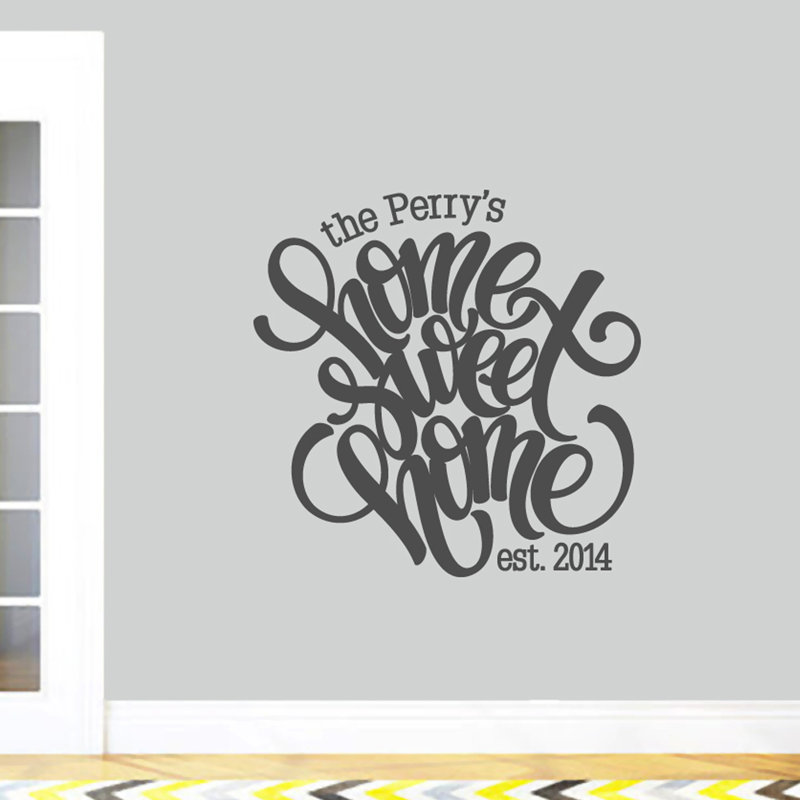 Text & Numbers Wall Decal, Yes, Dark Gray