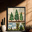 Art mural noir encadré pin noir - impression de décorations de Noël rustiques encadrées-811851925