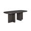 Table de salle à manger Mez, plateau rectangulaire de 78 pouces, base à double piédestal, noir ébène