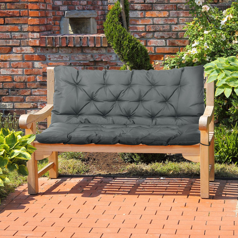 Outdoor Seat Cushion, Grey, 55cm H x 120cm W x 55cm D