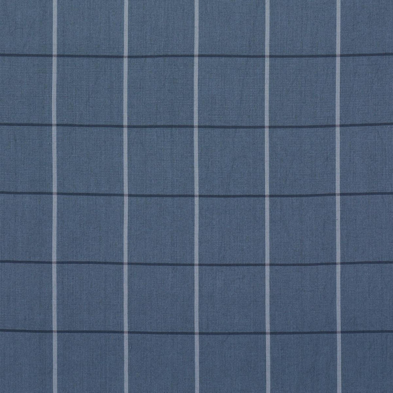Tissu quadrillé Schumacher X Caroline Z Hurley, Bleu