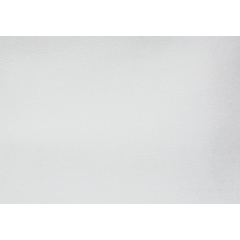 Table d'appoint, en forme de C, bout, côté, collation, rangement pour magazines, salon, chambre à coucher, aspect cuir blanc, métal blanc, contemporain, moderne