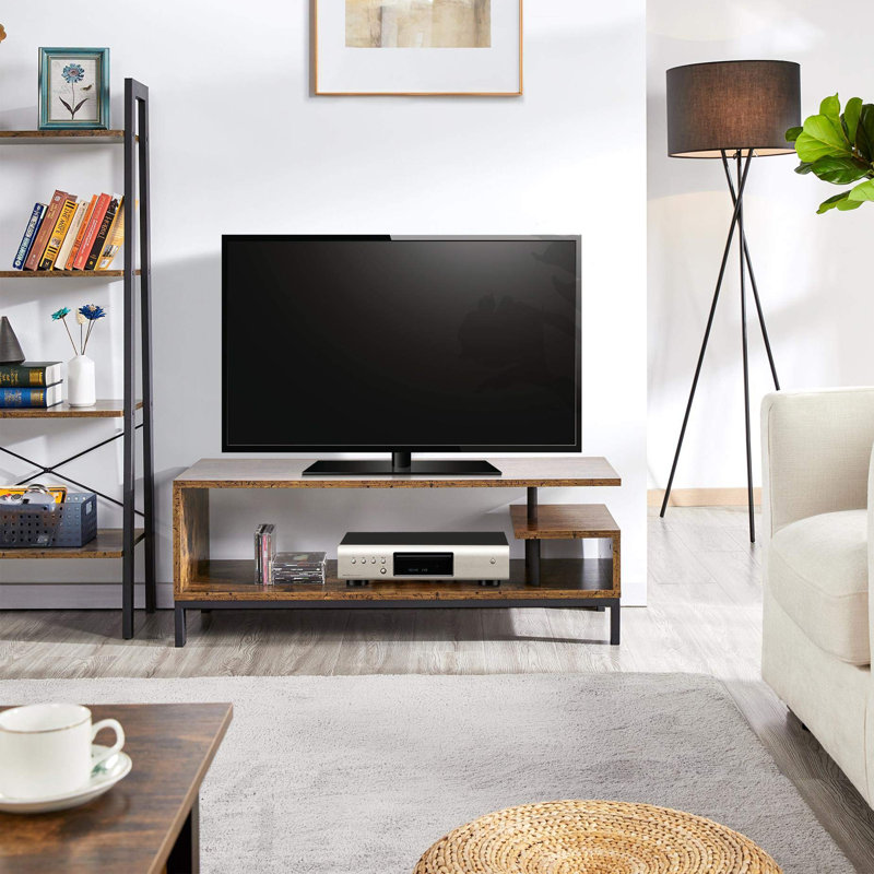 Roeville Unfinished TV Stand for TVs up to 55", Rustic Brown