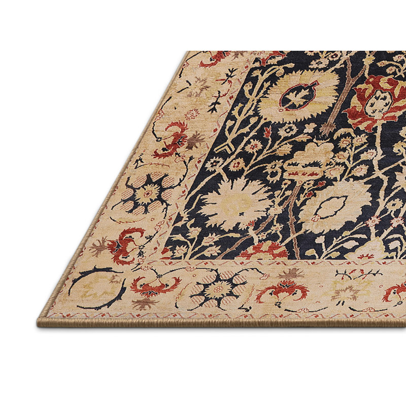 Tapis oriental beige / noir Terkel, Rectangle 7 pi x 10 pi