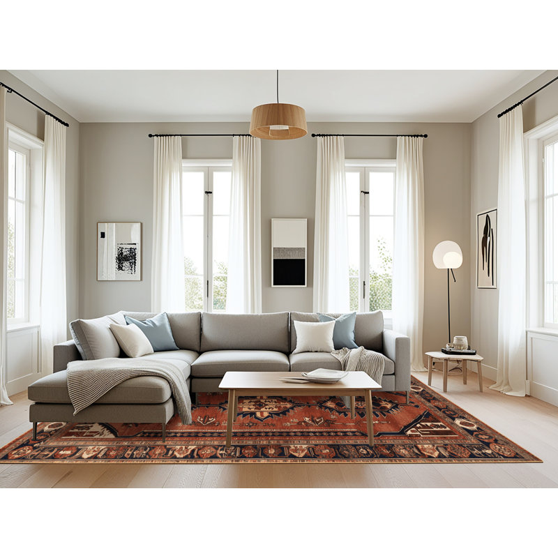Machine Washable Persian Brown Area Rug, Rectangle 8' x 12'