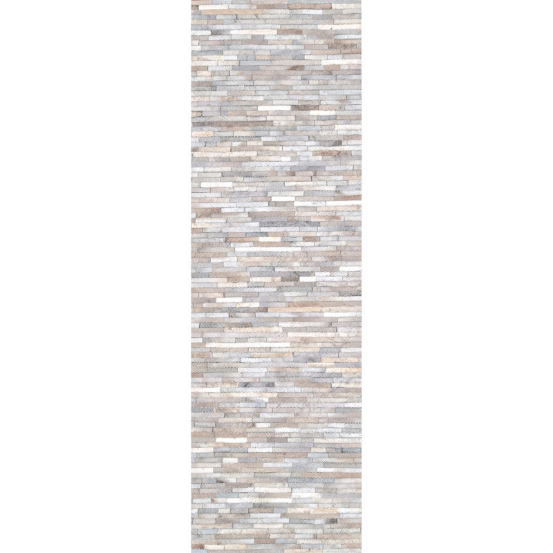 Tapis beige Quaeshia, Tapis de couloir 2 pi 6 po x 8 pi