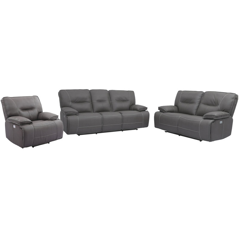 Ensemble de salon inclinable 3 pièces Pomona, Brume