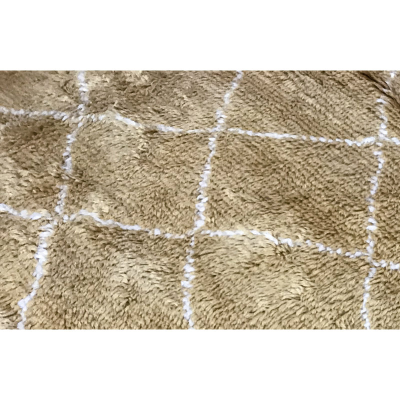 Tapis doré et ivoire de haute qualité noué à la main