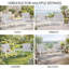 Ensemble de chaises berçantes 3 pièces Kozyard, ensemble bistro d'extérieur à bascule Textilene avec accoudoirs en bois, ensemble de conversation extérieur avec table en verre pour pelouse, porche, jardin, balcon, bord de piscine, blanc-101124301-101124302