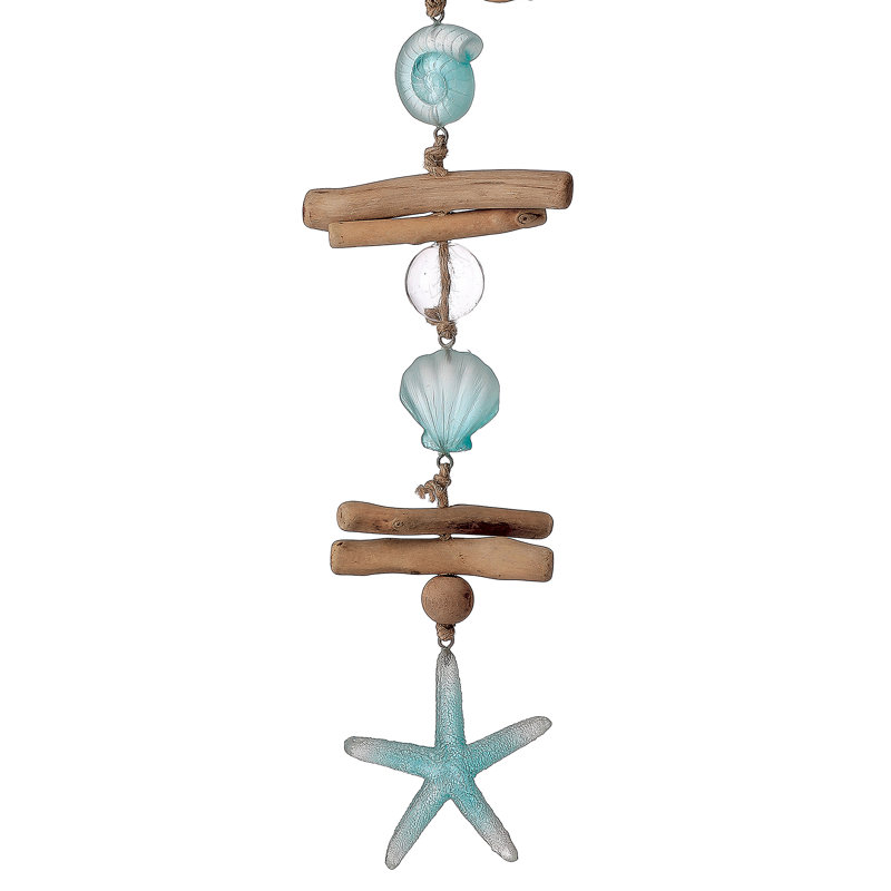 21" Resin, Wood, and Glass Nautical Drop, 21'' H X 5'' W X 1.5'' D