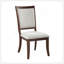 Ensemble de chaises d'appoint traditionnelles 2 pièces, siège cerise rembourré beige