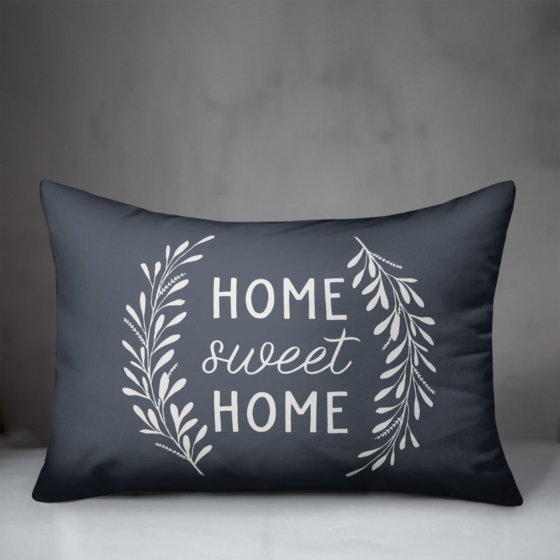 Coussin décoratif intérieur / extérieur en polyester , Ardoise, H 18 po x l 25 po