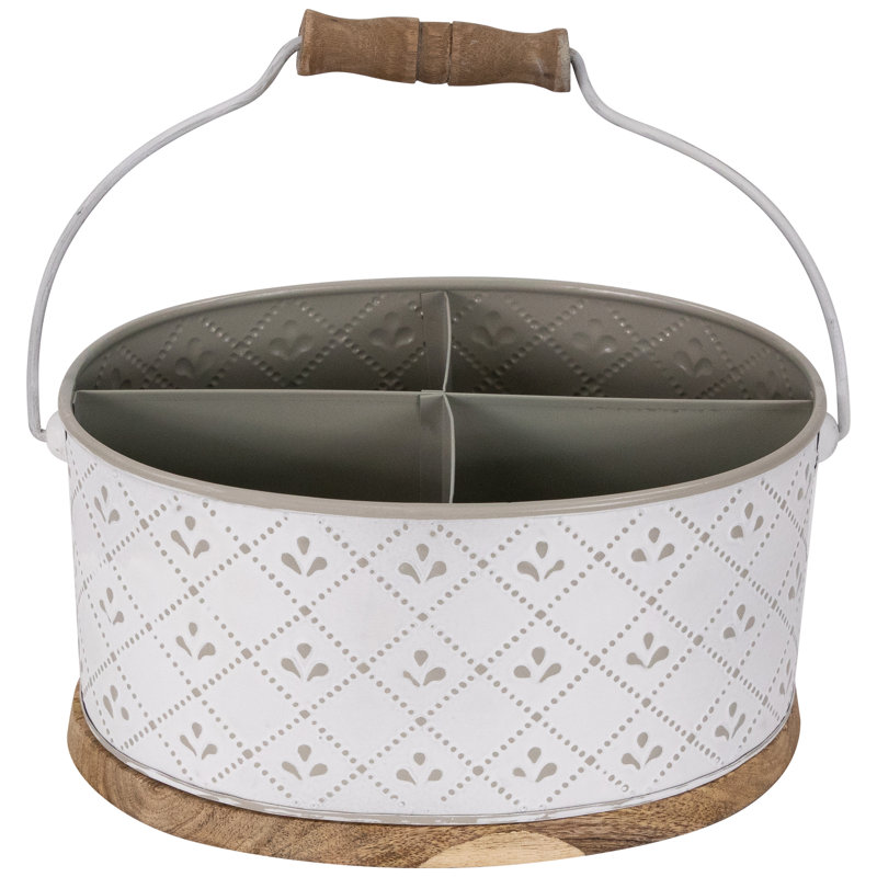 Metal Round Flatware Caddy