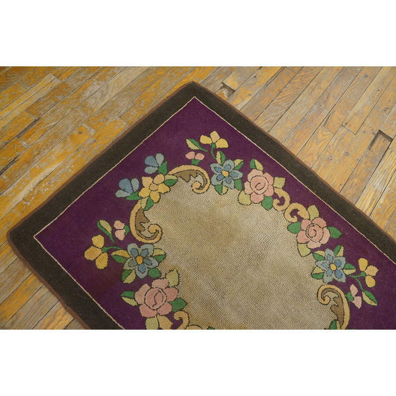 Tapis crocheté Antique Antique American